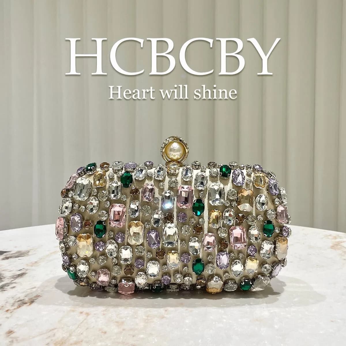 HCBCBY Luxury Multicolor Crystal Embellished Evening Clutch Bag Bags — buy original in Bangladesh