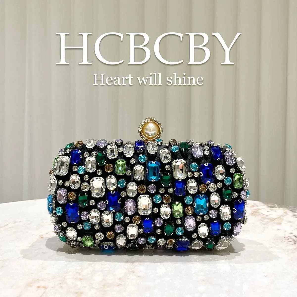 HCBCBY Luxury Multicolor Crystal Embellished Evening Clutch Bag Bags — buy original in Bangladesh