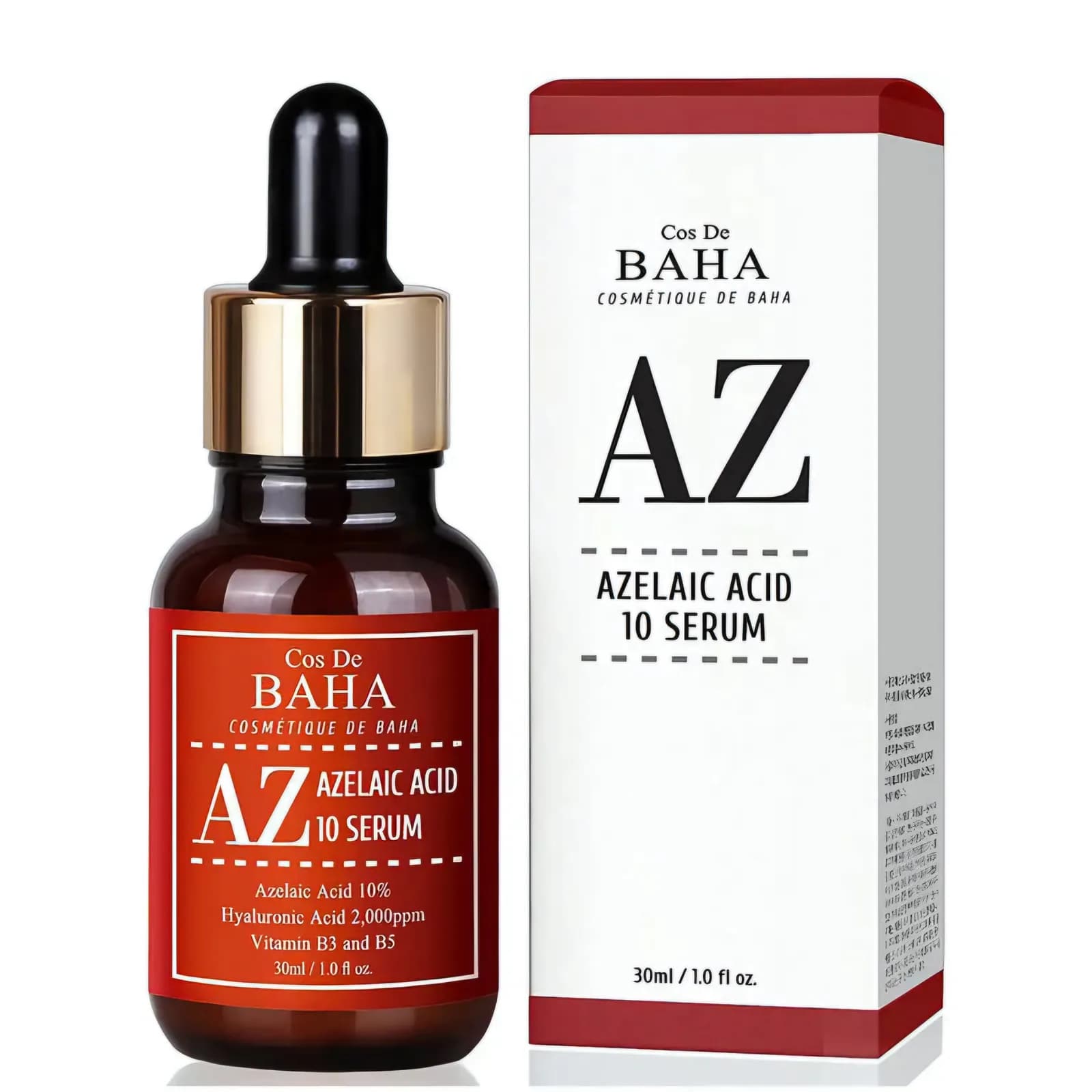 Cos De BAHA Azelaic Acid 10% Serum 30ml bottle packaging
