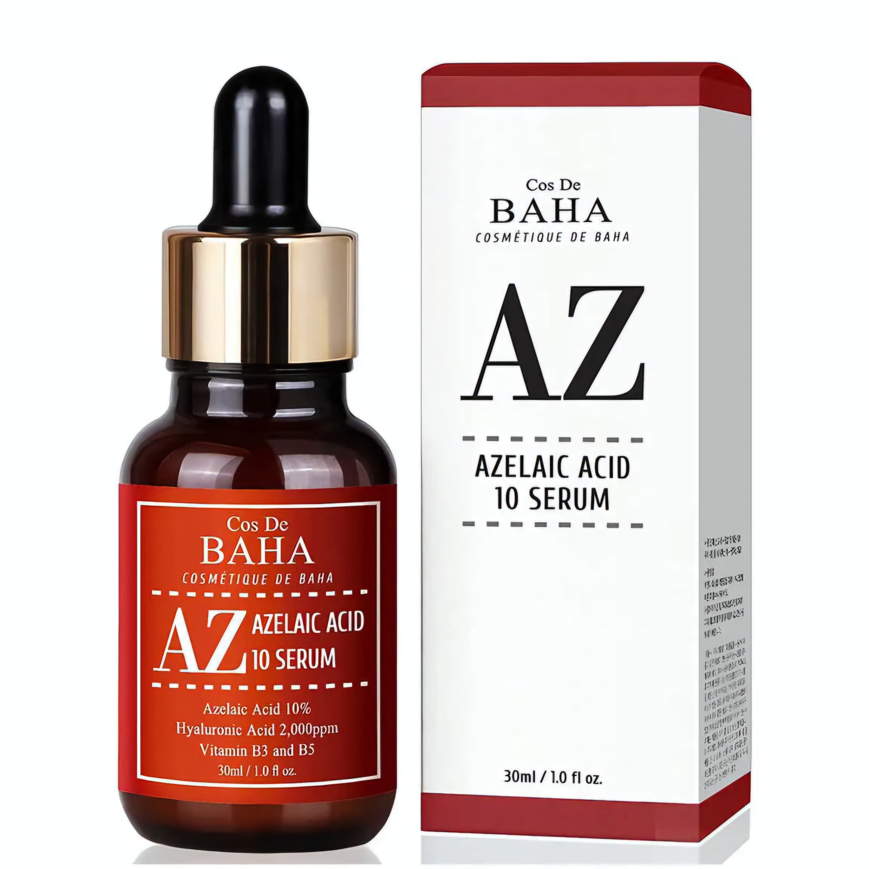 Cos De BAHA Azelaic Acid 10% Serum 30ml bottle packaging