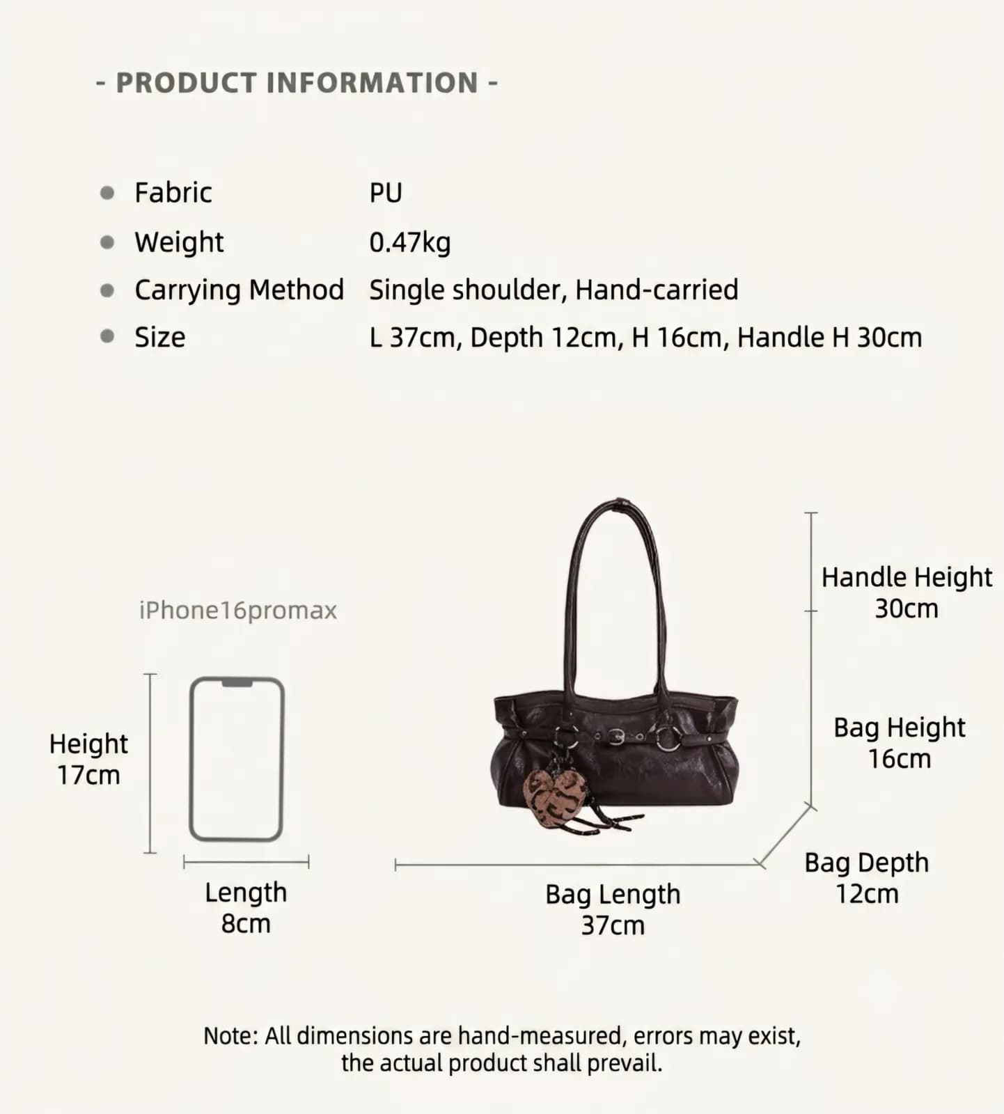 No Brand Specified Vintage Crinkled Patent Leather Shoulder Bag with Leopard Heart Charm — view 11 — buy original in Banglade